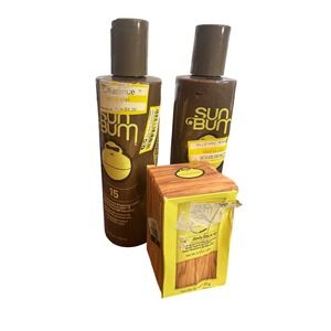 Sun Bum SPF 15 Browning Lotion 8.5oz x2 & SPF 40 Face Body Stick Bundle